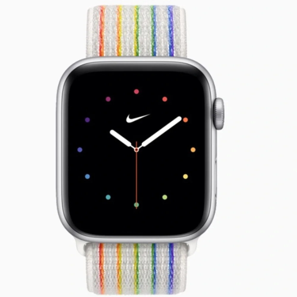 Apple 44mm White/Multi-Color Pride Edition Nike Sport Loop